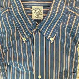 Brooks Brothers striped long sleeve button down freshly dry cleaned and pressed.